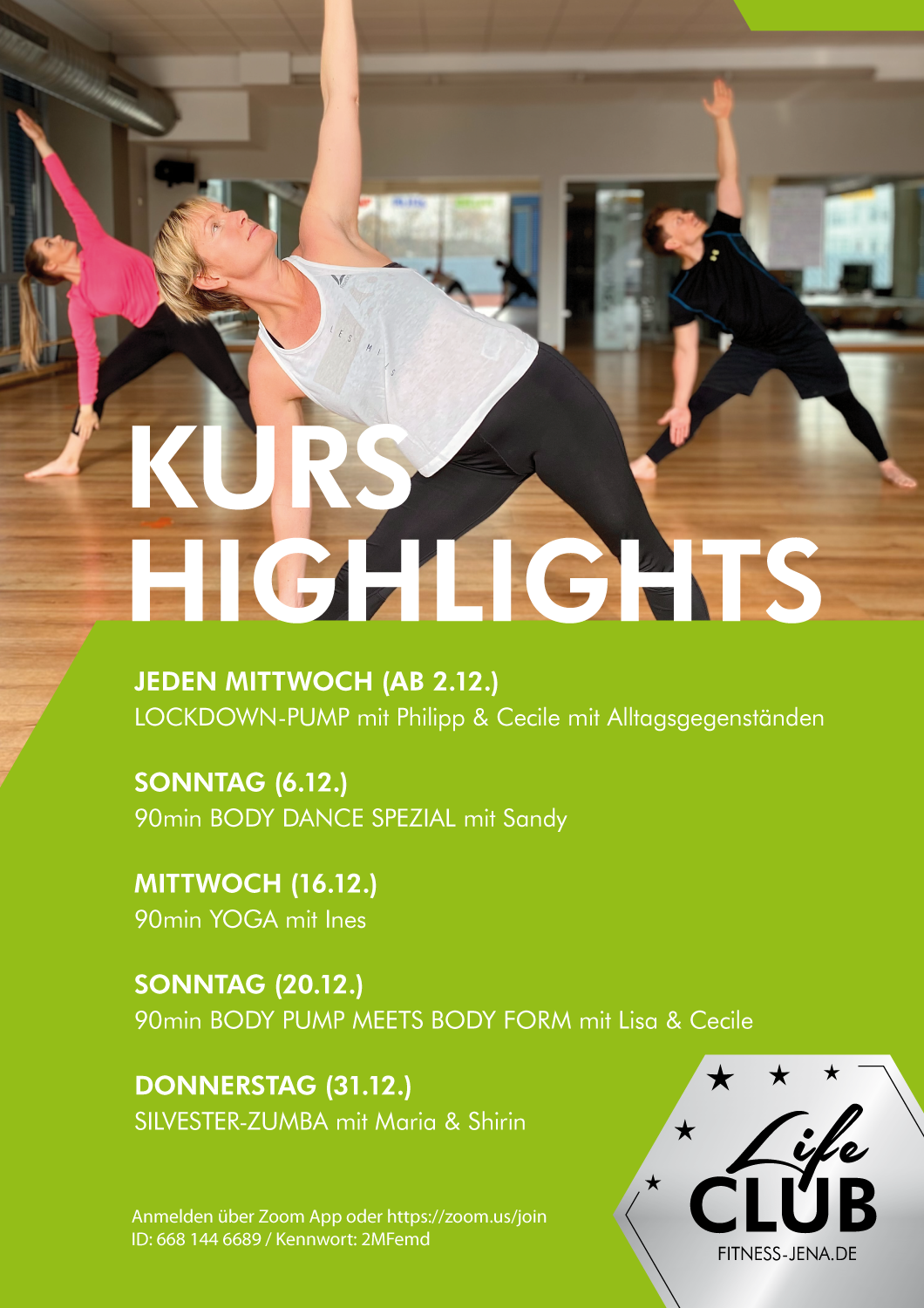 Die Kurs Highlights Im Dezember Fitness Jena Dein Fitnessstudio Neue Mitte Fitness Winzerla Fitness Sportpark Lobeda Inkl Injoy Lady Jena Studio 400 Abnehmen Figur Ruckentraining Gesundheit Und Herz Kreislauf